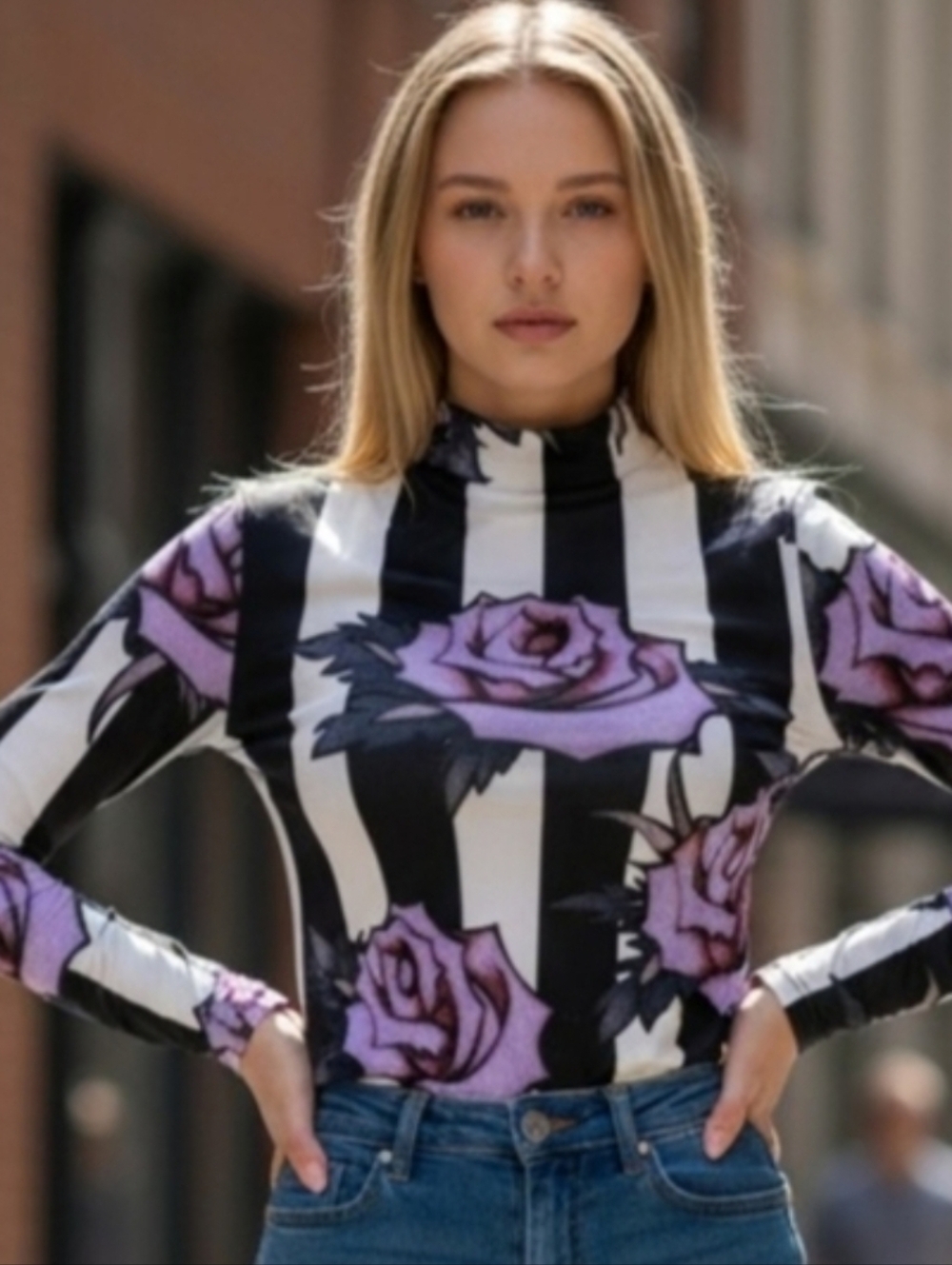 Bold Roses Print Top Lightweight - Picture 7 of 7